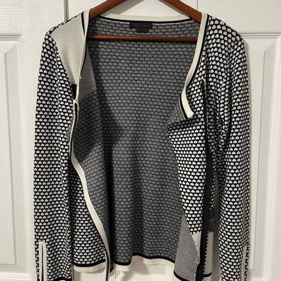 Fontana Women’s Crystal embellished zipper asymmetrical zip sweater size Small - Picture 3 of 13